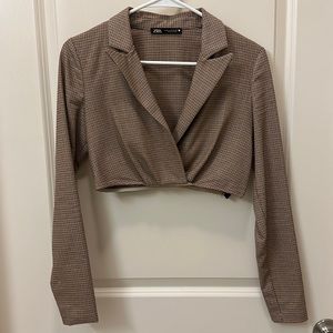 ZARA cropped collard shirt